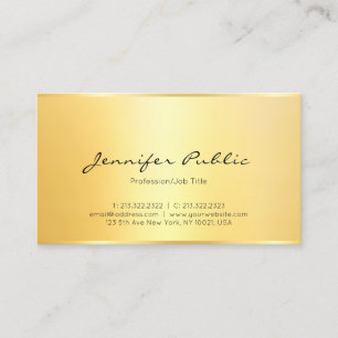 Tarjeta De Visita Plantilla minimalista moderna elegante con dorado