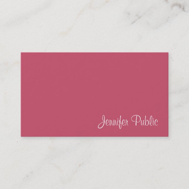 Tarjeta De Visita Plantilla minimalista moderna elegante rojo simple (Anverso)