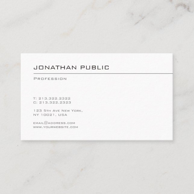 Tarjeta De Visita Plantilla Minimalista profesional moderna popular (Anverso)