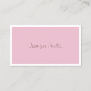 Tarjeta De Visita Plantilla moderna de color Rosa elegante con escri