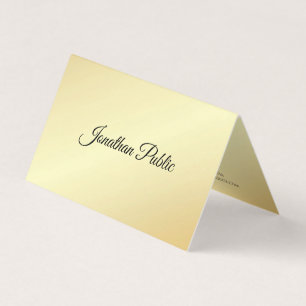 Tarjeta De Visita Plantilla moderna de Faux Gold manuscrita elegante