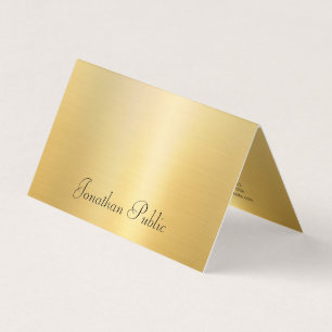 Tarjeta De Visita Plantilla moderna de Faux Gold manuscrita elegante