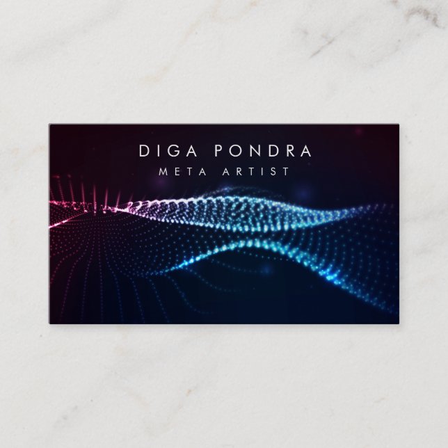 Tarjeta De Visita Plantilla moderna de ola de energía de sonido clar (Anverso)