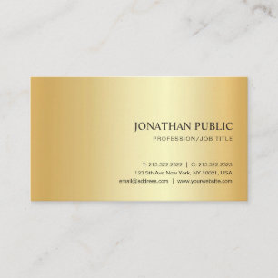 Tarjeta De Visita Plantilla moderna elegante de moda de oro falso