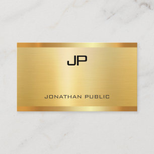 Tarjeta De Visita Plantilla moderna elegante Gold de Faux de seda pr