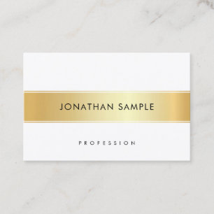 Tarjeta De Visita Plantilla moderna elegante oro blanco personalizad