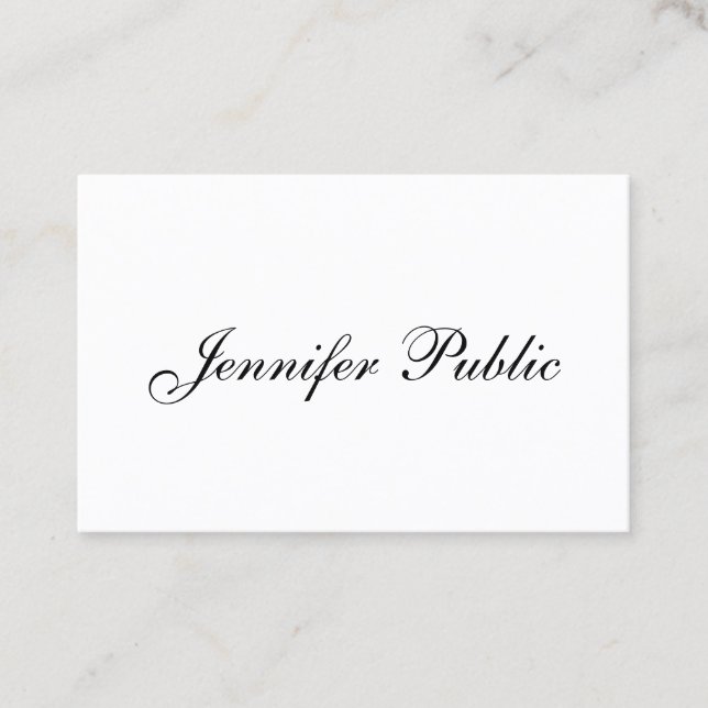Tarjeta De Visita Plantilla moderna manuscrita Elegante Simple (Anverso)