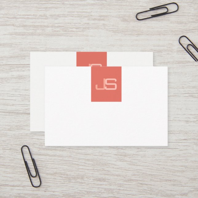 Tarjeta De Visita Plantilla moderna monogramada elegante (Anverso/Reverso In Situ)