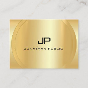 Tarjeta De Visita Plantilla moderna monogramada elegante oro falso