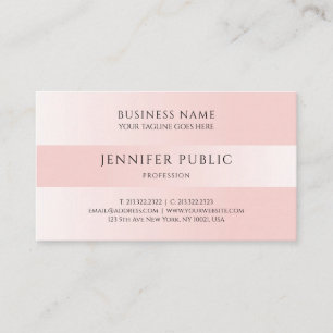 Tarjeta De Visita Plantilla moderna Personalizado Rubor Pink Profess