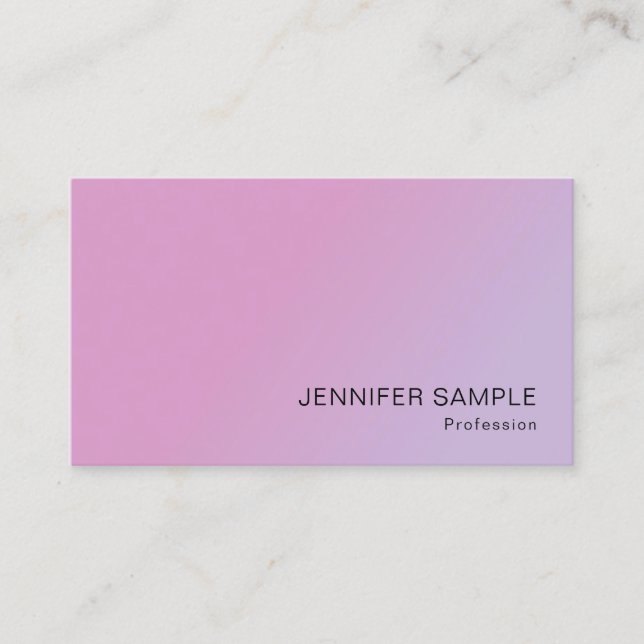 Tarjeta De Visita Plantilla moderna rosa morado elegante de negocios (Anverso)