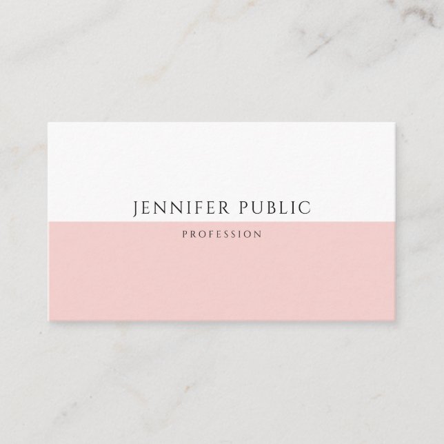 Tarjeta De Visita Plantilla moderna Rubor Pink Professional de moda (Anverso)