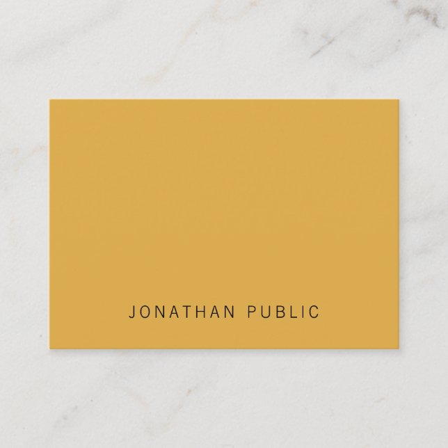 Tarjeta De Visita Plantilla moderna sencilla de diseño marrón amaril (Anverso)