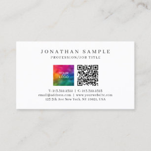 Tarjeta De Visita Plantilla moderna y elegante Código QR Cargar tu l