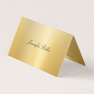 Tarjeta De Visita Plantilla moderna y elegante de Faux Gold manuscri