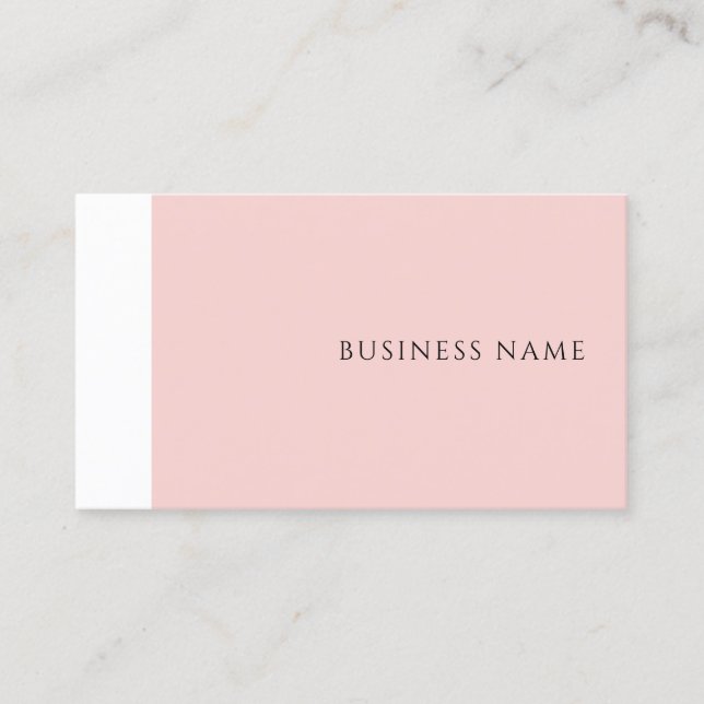 Tarjeta De Visita Plantilla moderna y sencilla Rubor rosa elegante (Anverso)