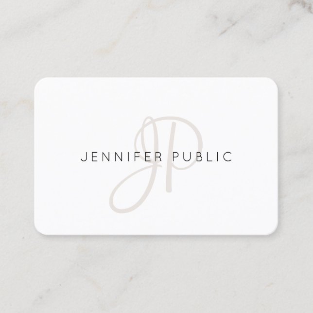 Tarjeta De Visita Plantilla monograma moderno personalizada (Anverso)