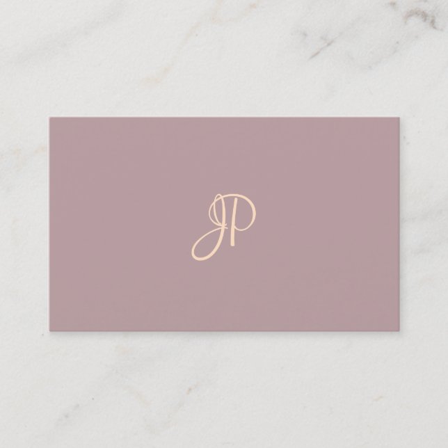 Tarjeta De Visita Plantilla monogramada de script de caligrafía mode (Anverso)