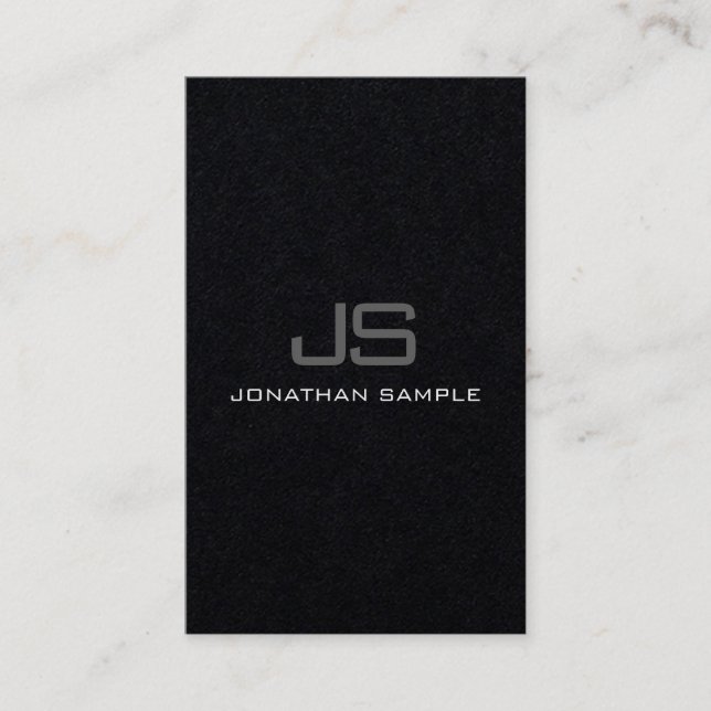 Tarjeta De Visita Plantilla monogramada elegante y personalizado (Anverso)