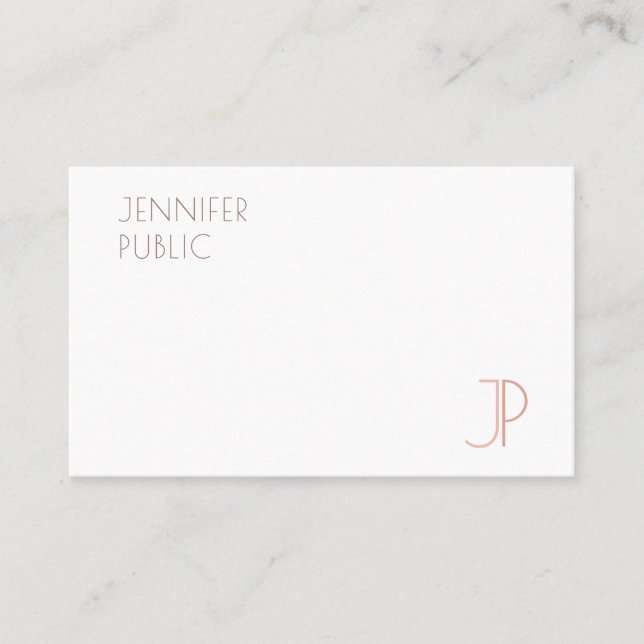 Tarjeta De Visita Plantilla monogramada elegante y personalizado (Anverso)