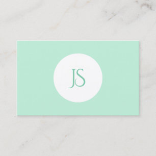 Tarjeta De Visita Plantilla Monogramada Moderna De Mint Green