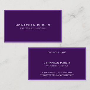 Tarjeta De Visita Plantilla Morada Elegante Moderna Personalizada de