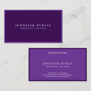 Tarjeta De Visita Plantilla Morada Elegante Moderna Profesional Pers