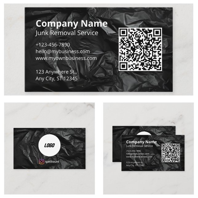 Tarjeta De Visita Plantilla negra de eliminación de correo no desead (Junk Removal Black Template Business Card
)