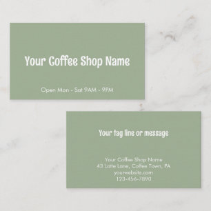 Tarjeta De Visita Plantilla personalizada de tienda de café verde sa