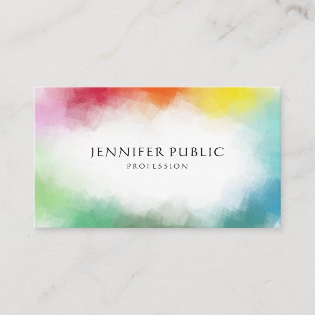 Tarjeta De Visita Plantilla personalizada elegante de arte abstracto (Anverso)