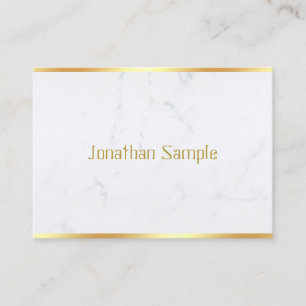 Tarjeta De Visita Plantilla personalizada elegante de mármol blanco