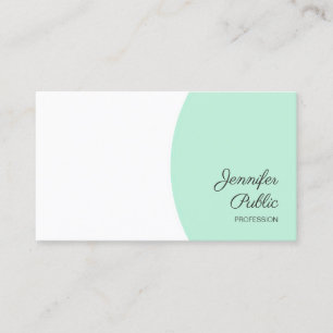 Tarjeta De Visita Plantilla personalizada elegante verde menta blanc