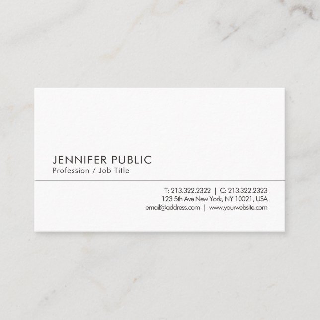 Tarjeta De Visita Plantilla personalizada simple y profesional moder (Anverso)