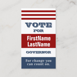 Tarjeta De Visita Plantilla política de elección de campaña