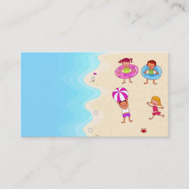 Tarjeta De Visita plantilla preciosa agradable linda para los niños (Anverso)