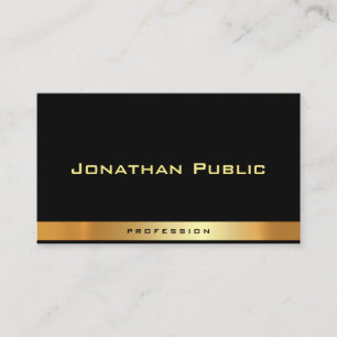 Tarjeta De Visita Plantilla profesional de oro negro elegante modern