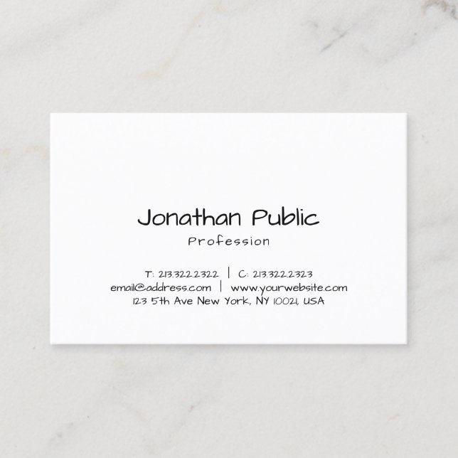 Tarjeta De Visita Plantilla Profesional de script manuscrito elegant (Anverso)