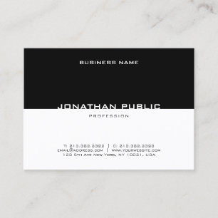 Tarjeta De Visita Plantilla profesional elegante de color blanco neg
