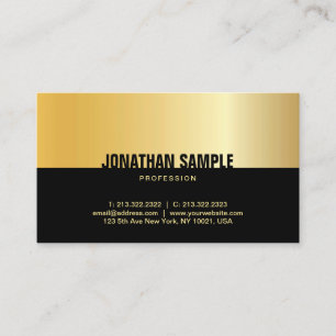 Tarjeta De Visita Plantilla profesional elegante del oro negro