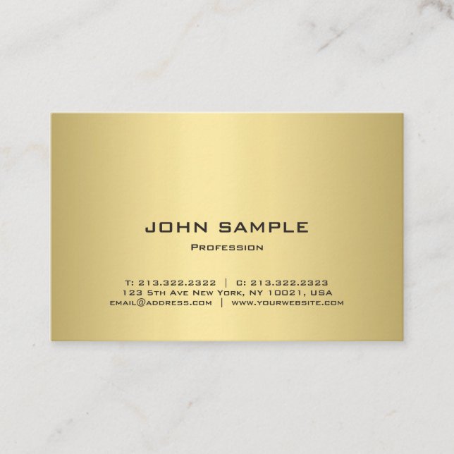 Tarjeta De Visita Plantilla profesional Elegante Dorado Aspecto mode (Anverso)