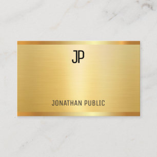 Tarjeta De Visita Plantilla profesional elegante moderna de oro fals