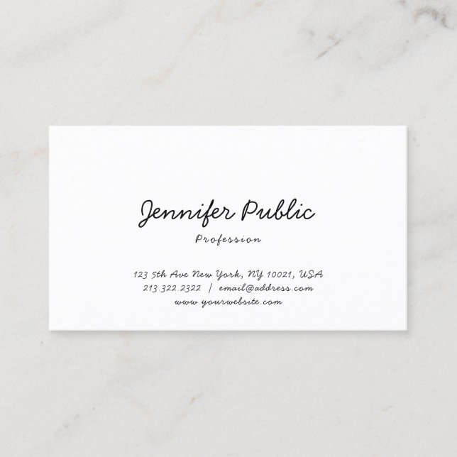 Tarjeta De Visita Plantilla profesional elegante moderna Minimalista (Anverso)
