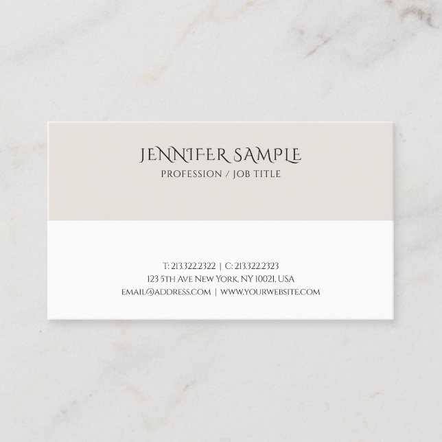 Tarjeta De Visita Plantilla profesional elegante moderna simple (Anverso)