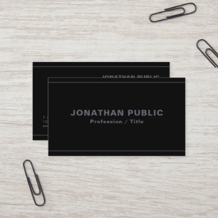 Tarjeta De Visita Plantilla profesional elegante negro y antracita