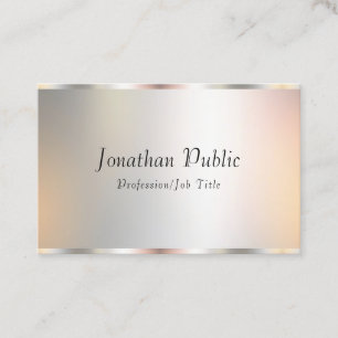 Tarjeta De Visita Plantilla profesional elegante plateado guión mode