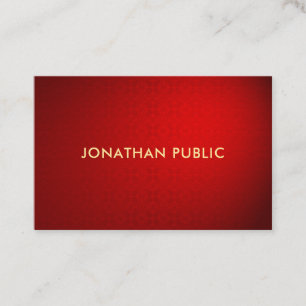 Tarjeta De Visita Plantilla profesional Elegante Red Damask Gold Tex