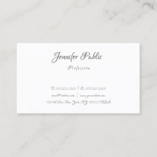 Tarjeta De Visita Plantilla profesional elegante simple caligrafía