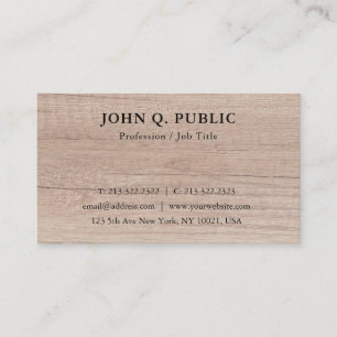 Tarjeta De Visita Plantilla profesional elegante y sencilla de mader