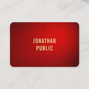Tarjeta De Visita Plantilla profesional Elite Red Damask Gold Text