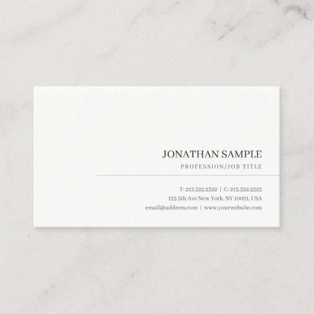 Tarjeta De Visita Plantilla profesional Minimalista elegante moderno (Anverso)